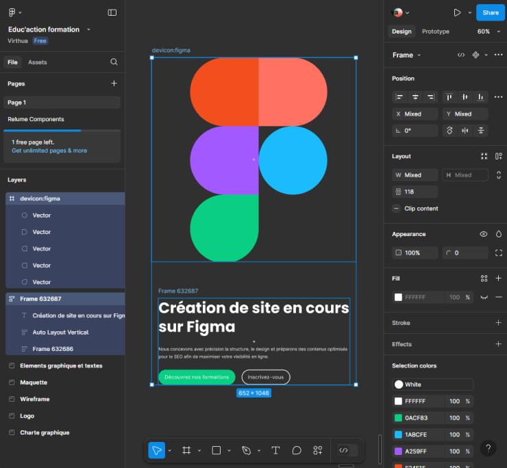 Création d'un site sur Figma
